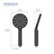 Kibi Circular 3 Settings ABS Handheld Shower Head - Matte Black HS1001MB - alternate 5